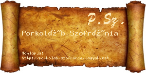 Porkoláb Szofrónia névjegykártya